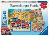 Ravensburger pusle 3x49 tk Tuletõrjebrigaad