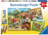 Ravensburger pusle 3x49 tk Päev hobustega