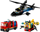 LEGO City Helikopteri, tuletõrjeauto ja allveelaeva remiks 60462L