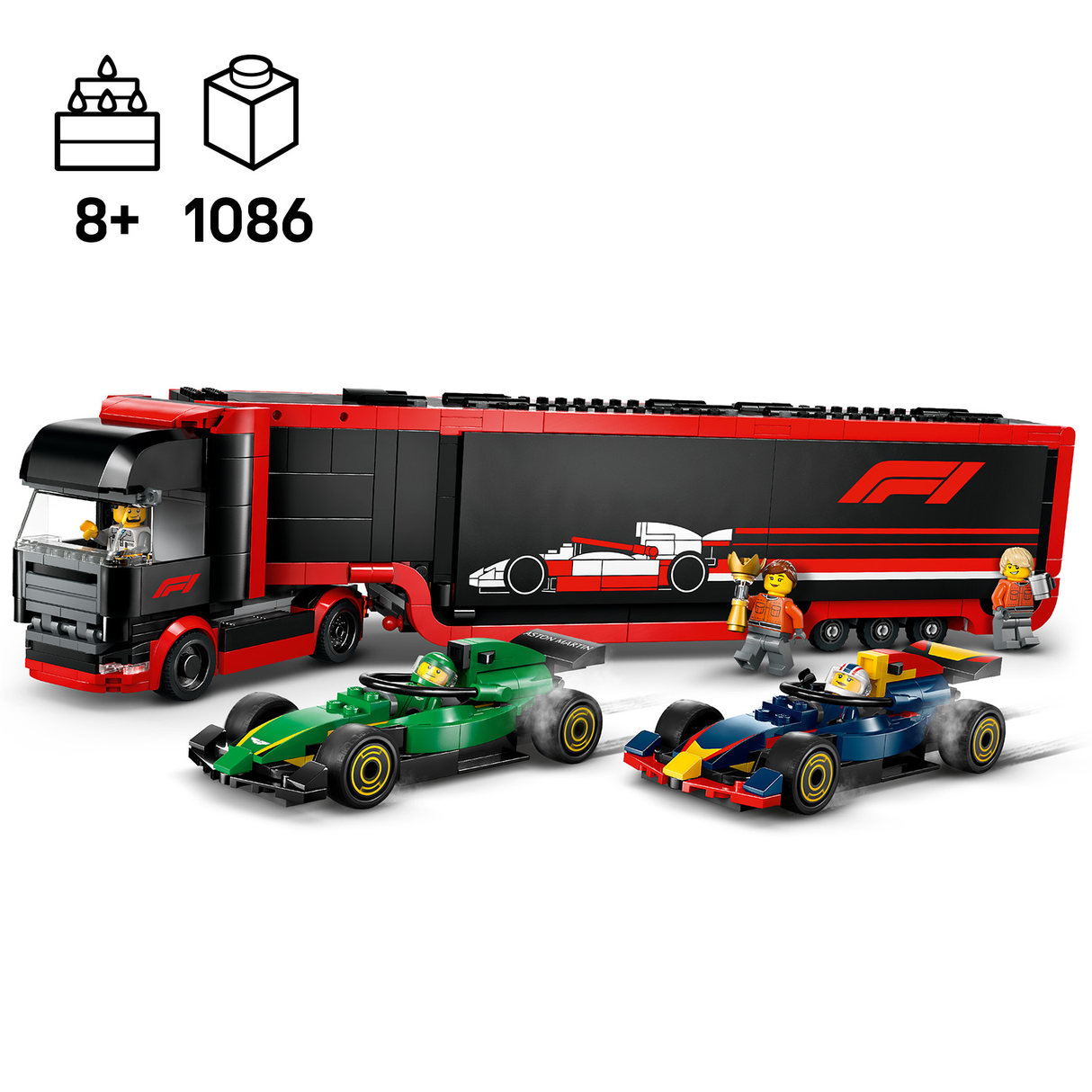 LEGO City F1 veok RB20 ja AMR24 F1 autodega 60445L