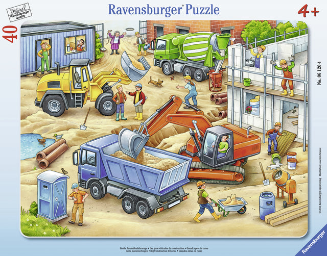 Ravensburger suur plaatpusle 40 tk Suured tööautod 061204V