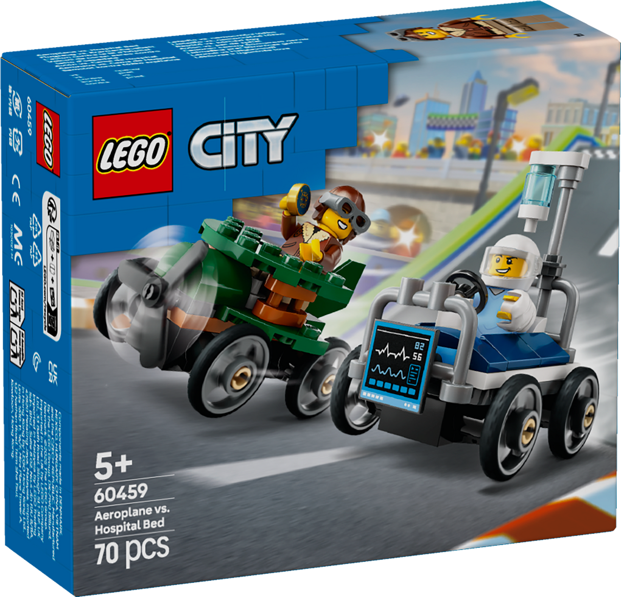 LEGO City Lennuk vs haiglavoodi võidusõiduautode komplekt 60459L