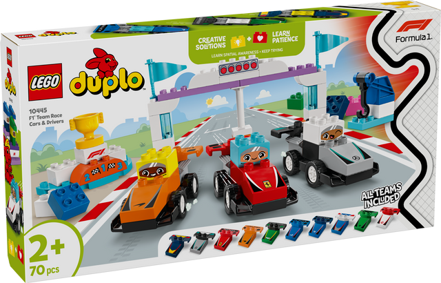 LEGO DUPLO F1 meeskonna võidusõiduautod ja sõitjad 10445L