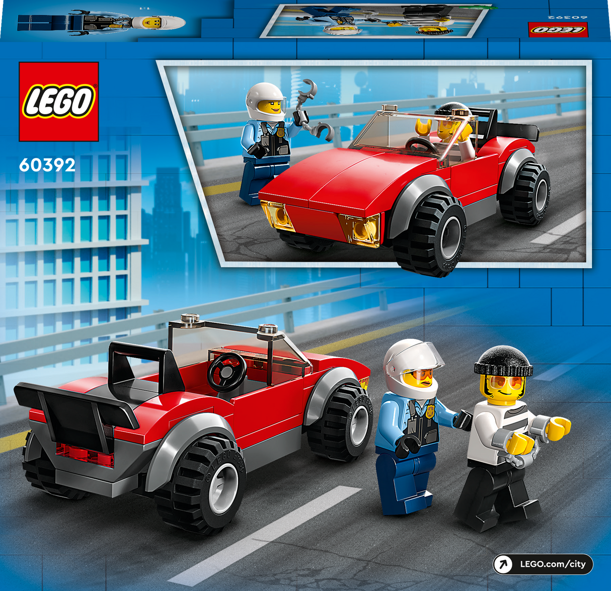 LEGO City Auto tagaajamine politsei mootorrattaga 60392L