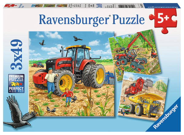 Ravensburger pusle 3x49 tk Suured töömasinad 080120V