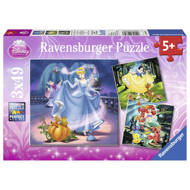 Ravensburger pusle 3x49 tk Lumivalgeke, Tuhkatriinu ja Ariel 093397V