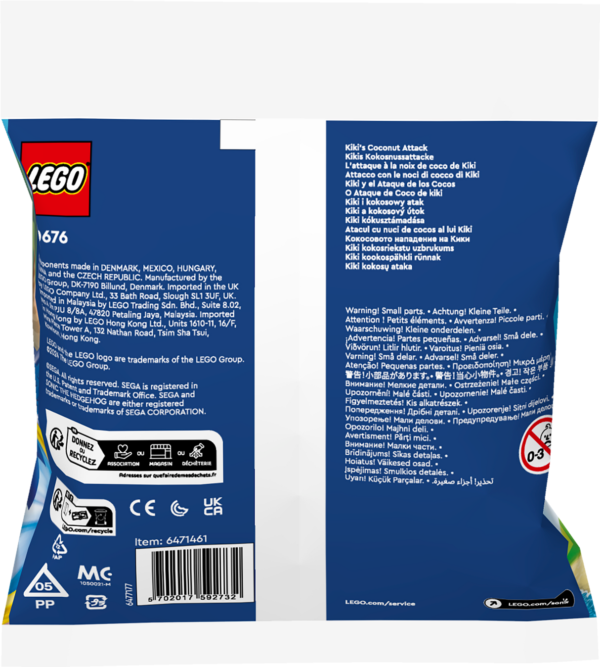 LEGO Sonic the Hedgehog Kiki kookospähkli rünnak 30676L