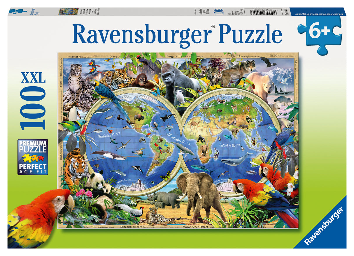 Ravensburger pusle 100 tk Maailmaloomad 105403V