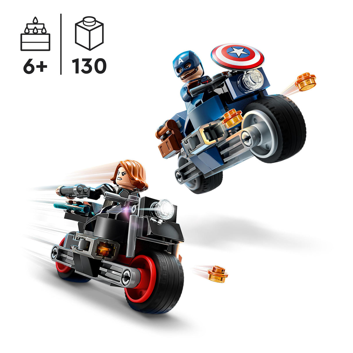 LEGO Super Heroes Musta Lese ja Kapten Ameerika mootorrattad 76260L