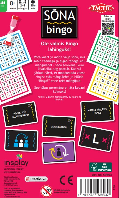 Tactic Reisimäng Sõna Bingo 59603T