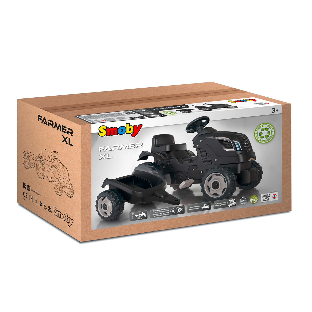 Smoby Traktor must Farmer XL käruga 710131S