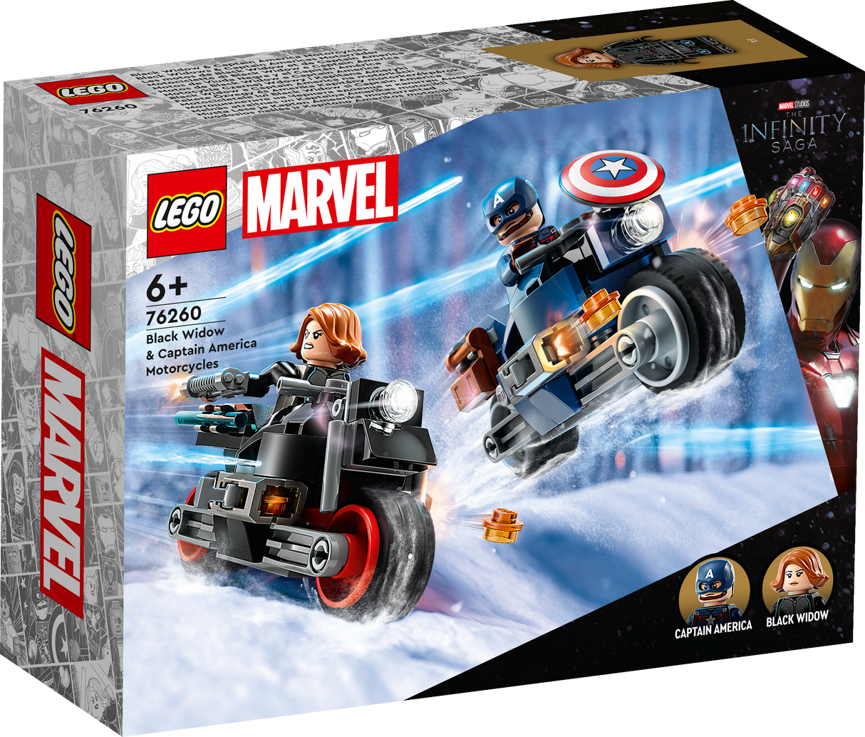 LEGO Super Heroes Musta Lese ja Kapten Ameerika mootorrattad 76260L