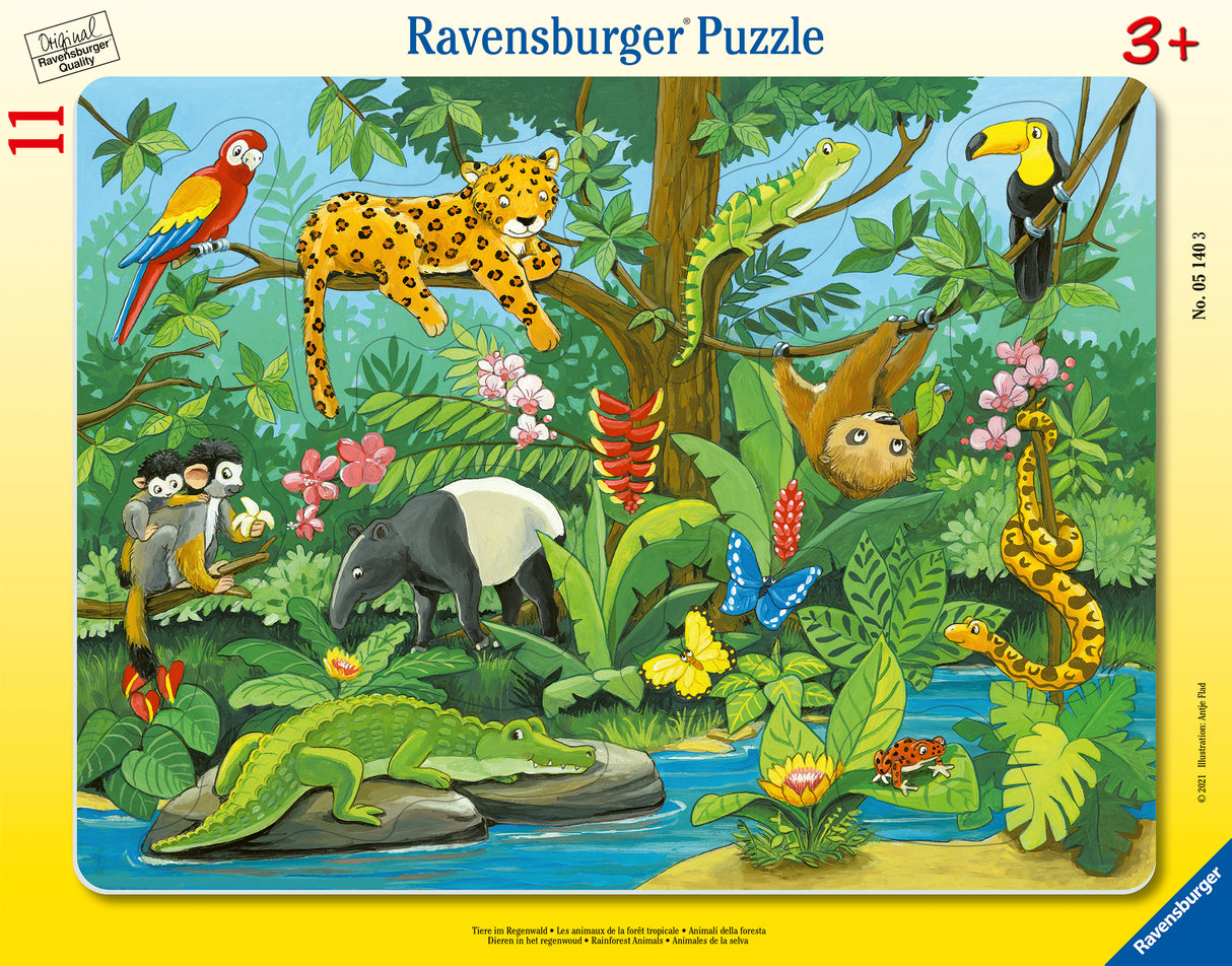 Ravensburger suur plaatpusle 11 tk Loomad vihmametsas 051403V