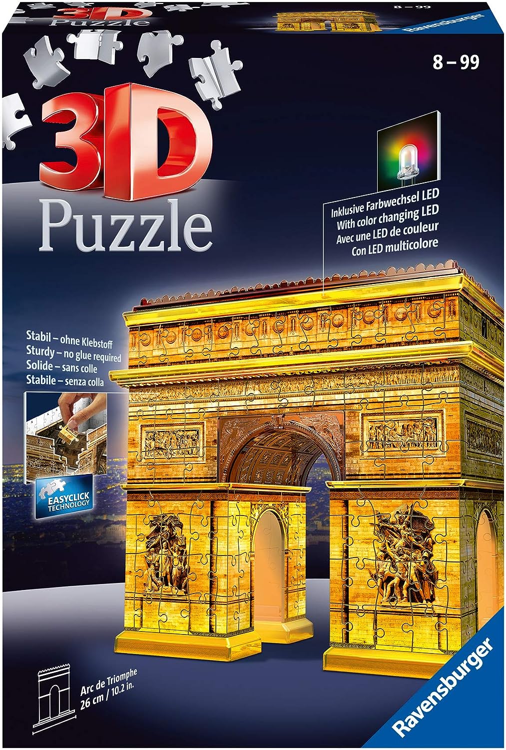 Ravensburger 3D pimedas helendav pusle Triumfikaar 216 tk 125227V