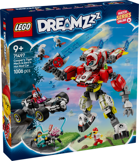 LEGO Dreamzzz Cooperi tiigrirobot ja Zero hot-rod-auto 71497L